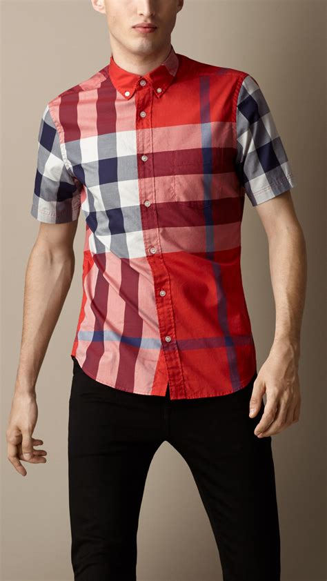 women's red burberry shirt|red Burberry shirts for men.